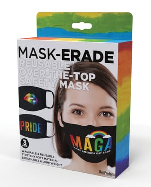 Hott Products Mask-erade Masks – Pride/Gay Again/Rainbow Kiss Pack of 3 by Hott Products product image