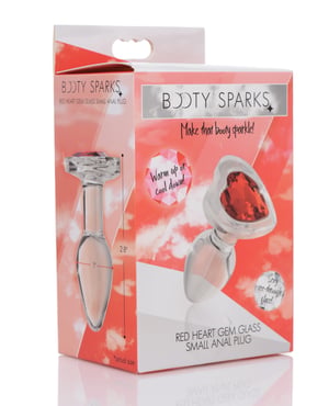 Booty Sparks Red Heart Gem Glass Anal Plug – Small by BootySparks product image