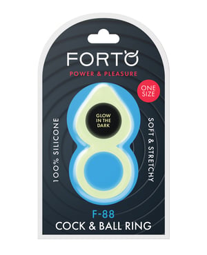 Forto F-88 Double Ring Liquid Silicone Cock Ring – Glow in the Dark by Forto product image