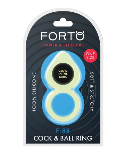 Forto F-88 Double Ring Liquid Silicone Cock Ring – Glow in the Dark by Forto product image