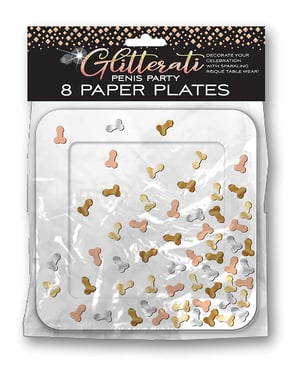 Glitterati Penis Party Plates – Pack of 8 by Candy Prints product image