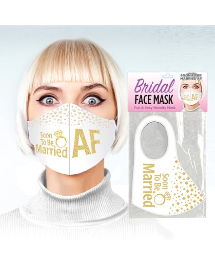 Soon to be Married AF Face Mask – White by Candy Prints product image