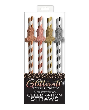 Glitterati Penis Party Straws – Pack of 8 by Candy Prints product image