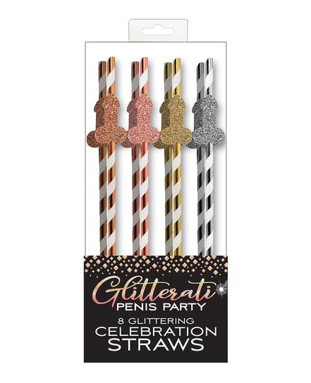 Glitterati Penis Party Straws – Pack of 8 by Candy Prints product image