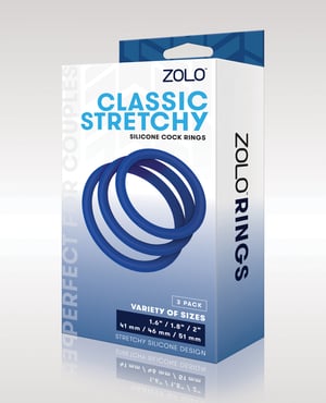 ZOLO Stretchy Silicone Cock Rings – Blue by ZOLO product image