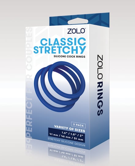 ZOLO Stretchy Silicone Cock Rings – Blue by ZOLO product image