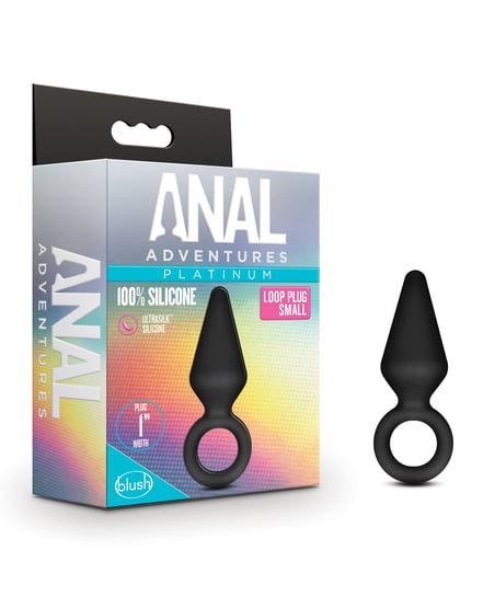 Blush Anal Adventures Platinum Silicone Loop Plug – Small Black by Anal Adventures product image