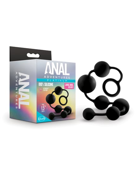 Blush Anal Adventures Platinum Silicone Anal Beads – Large Black by Anal Adventures product image