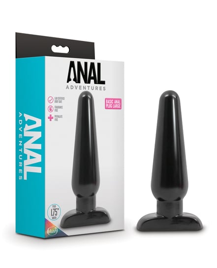 Blush Anal Adventures Basic Anal Plug – Large Black by Anal Adventures product image