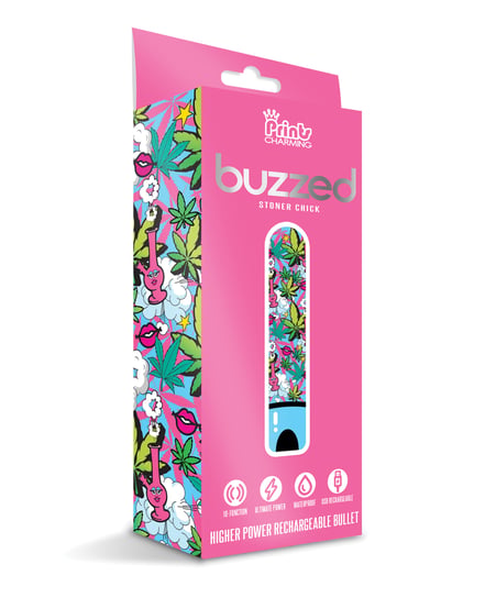Buzzed 3.5″ Rechargeable Bullet – Stoner Chick Blue by Prints Charming product image