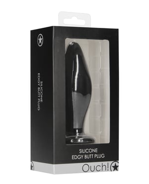 Shots Ouch Edgy Butt Plug – Black by Ouch product image