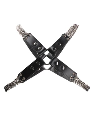 Shots Uomo Chain & Chain Harness – Black by Ouch Uomo product image