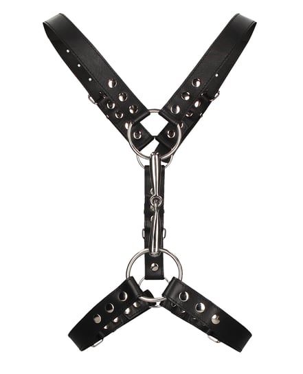 Shots Uomo Men’s Harness w/Metal Bit – Black by Ouch Uomo product image