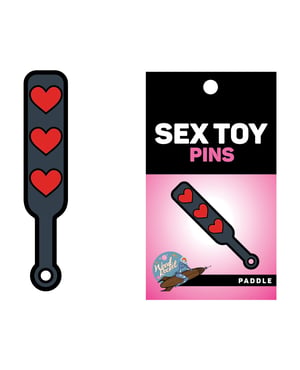 Wood Rocket Sex Toy Hearts Paddle Pin – Black/Red by Wood Rocket product image