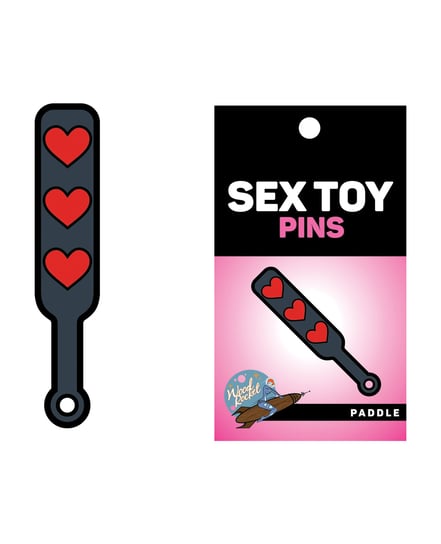 Wood Rocket Sex Toy Hearts Paddle Pin – Black/Red by Wood Rocket product image