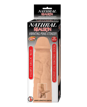 Natural Realskin Vibrating Penis Xtender – White by Natural Realskin product image
