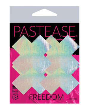 Pastease Premium Petites Holographic Plus X – Silver O/S Pack of 2 Pair by Pastease product image