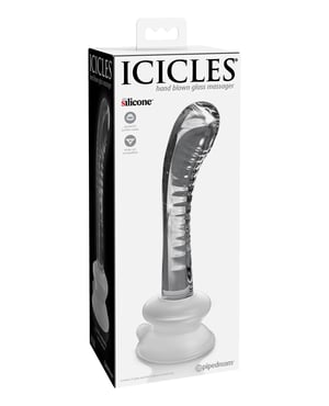 Icicles No. 88 Hand Blown Glass G-Spot Massager w/Suction Cup – Clear by Icicles product image