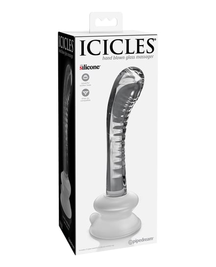 Icicles No. 88 Hand Blown Glass G-Spot Massager w/Suction Cup – Clear by Icicles product image
