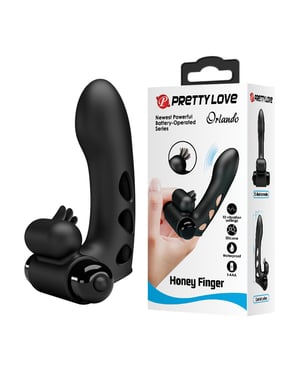Pretty Love Orlando Honey Finger Sleeve Vibrator – Black by Pretty Love product image