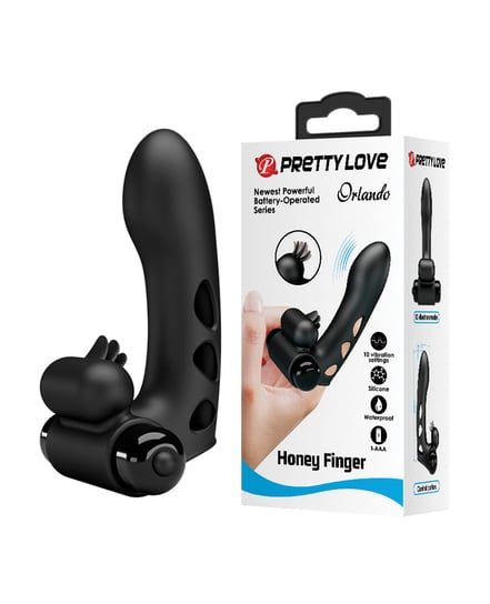 Pretty Love Orlando Honey Finger Sleeve Vibrator – Black by Pretty Love product image