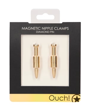 Shots Ouch Pin Magnetic Nipple Clamps – Gold by Ouch product image