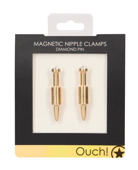 Shots Ouch Pin Magnetic Nipple Clamps – Gold by Ouch product image