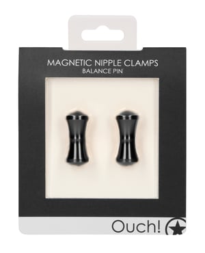Shots Ouch Balance Pin Magnetic Nipple Clamps – Black by Ouch product image