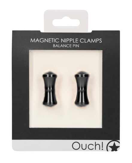 Shots Ouch Balance Pin Magnetic Nipple Clamps – Black by Ouch product image