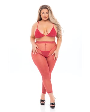 Pink Lipstick Tall Order Bra Top & Leggings Red QN by Pink Lipstick product image