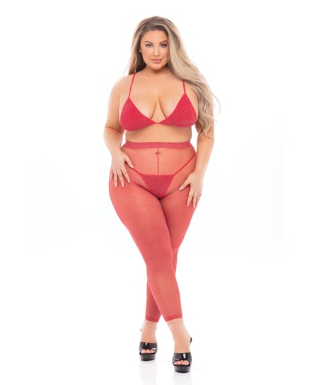 Pink Lipstick Tall Order Bra Top & Leggings Red QN by Pink Lipstick product image