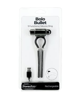 Bolo Bullet Vibrating Adjustable Cock Tie – Black by Power Bullet product image