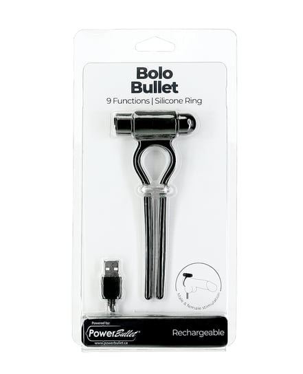 Bolo Bullet Vibrating Adjustable Cock Tie – Black by Power Bullet product image