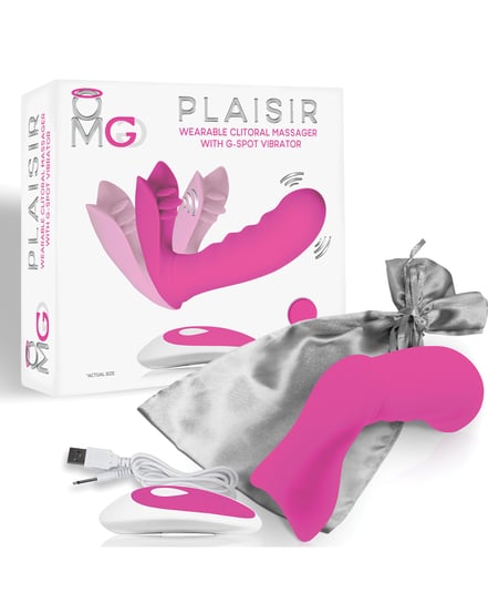 OMG Plaisir Wearable Clitoral Massager w/G-Spot Vibrator – Pink by OMG - Deeva product image