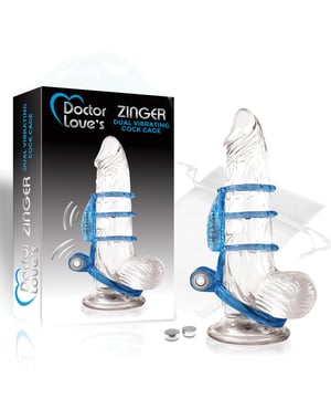 Doctor Love’s Zinger Dual Vibrating Cock Cage – Blue by Doctor Love product image