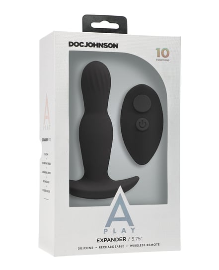 A Play Expander Rechargeable Silicone Anal Plug w/Remote – Black by A-Play product image