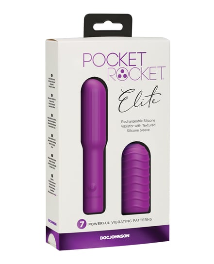 Pocket Rocket Elite Rechargeable w/Removable Sleeve – Purple by Pocket Rocket product image