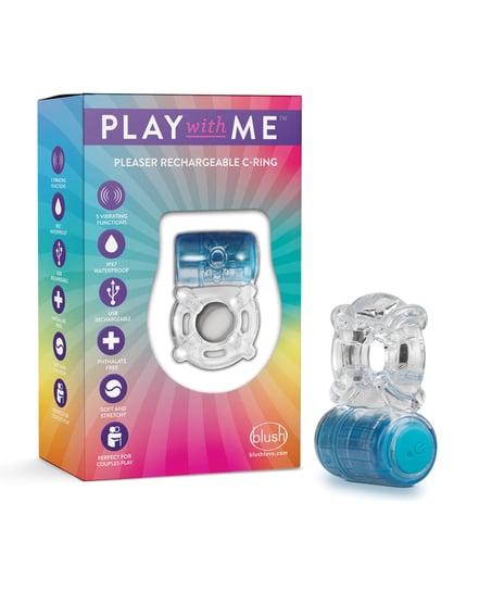 Blush Play With Me Pleaser Rechargeable C Ring – Blue by Play With Me product image