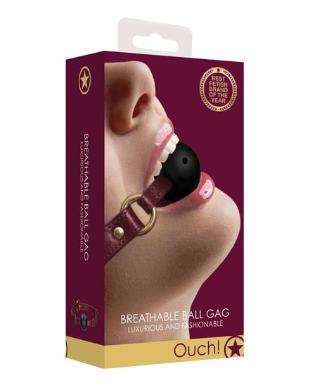 Shots Ouch Halo Breathable Ball Gag – Burgundy by Ouch product image