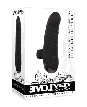 Evolved Hooked on You Curved Finger Vibrator – Black by Evolved product image