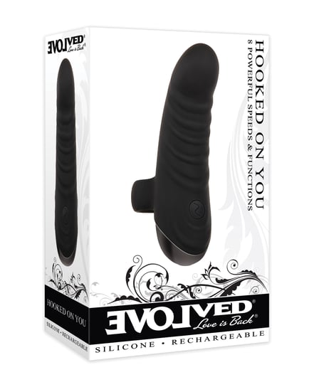 Evolved Hooked on You Curved Finger Vibrator – Black by Evolved product image