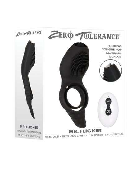 Zero Tolerance Mr. Flicker Vibrating Cock Ring – Black by Zero Tolerance product image