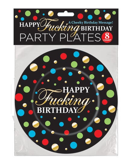 Happy Fucking Birthday Plates – Pack of 8 by Candy Prints product image