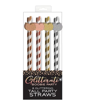 Glitterati Boobie Party Tall Straws – Pack of 8 by Candy Prints product image