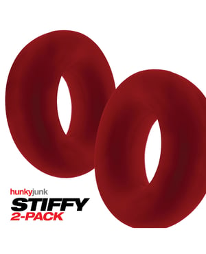 Hunky Junk Stiffy 2 Pack Cockrings – Cherry Ice by Hunky Junk product image