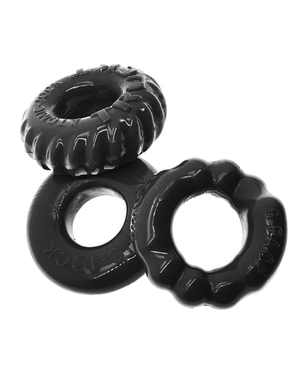 Oxballs Bonemaker 3 Pack Cockring Kit – Black by Oxballs product image
