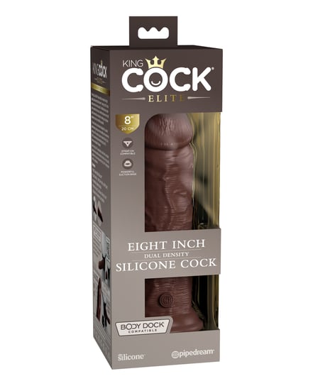 King Cock Elite 8″ Dual Density Silicone Cock – Brown by King Cock Elite product image