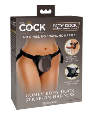 King Cock Elite Comfy Body Dock Strap On Harness – Black by King Cock Elite product image