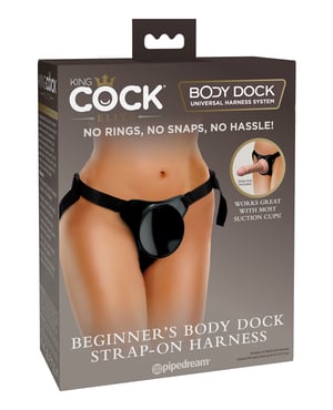King Cock Elite Beginner’s Body Dock Strap On Harness – Black by King Cock Elite product image