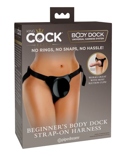 King Cock Elite Beginner’s Body Dock Strap On Harness – Black by King Cock Elite product image